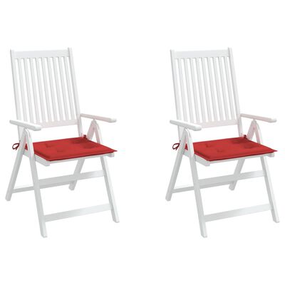 vidaXL Coussins de chaise de jardin lot de 2 rouge 50x50x3 cm