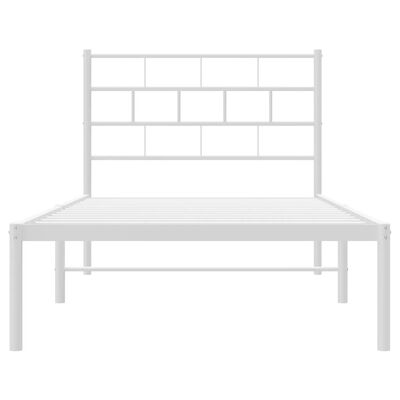 vidaXL Cadre de lit métal sans matelas et tête de lit blanc 100x190 cm