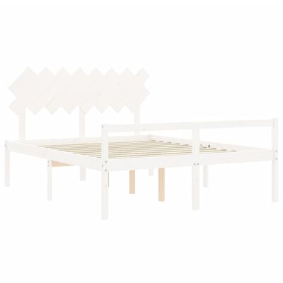 vidaXL Lit pour personne âgée et tête de lit 160x200 cm bois massif