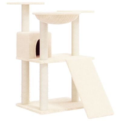 vidaXL Arbre à chat avec griffoirs en sisal Crème 83 cm