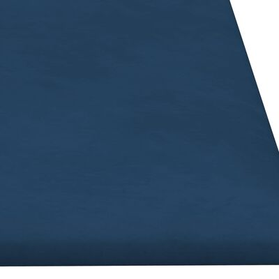 vidaXL Panneaux muraux 12 pcs Bleu 90x30 cm Velours 3,24 m²