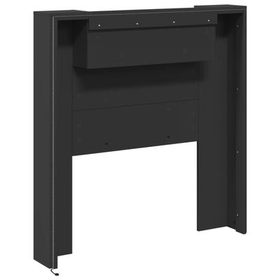 vidaXL Armoire tête de lit avec LED noir 100x16,5x103,5 cm