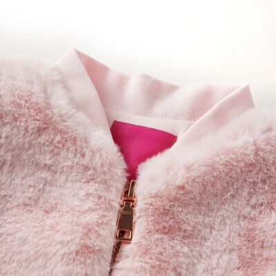 Veste pour enfants fausse fourrure rose douce 92