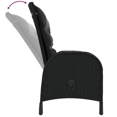 vidaXL Ensemble de bistro de jardin 3 pcs Résine tressée Noir