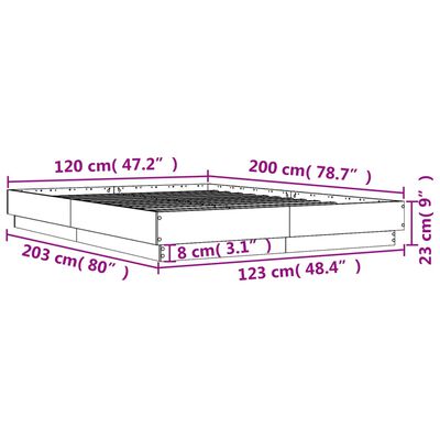 vidaXL Cadre de lit avec LED sans matelas chêne sonoma 120x200 cm