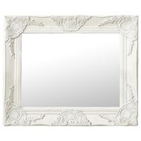 vidaXL Miroir mural style baroque 50x40 cm Blanc