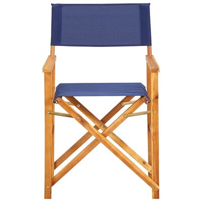 vidaXL Chaises de metteur en scène lot de 2 Bois massif d'acacia bleu