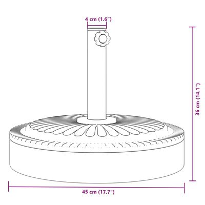 vidaXL Base de parasol pour mâts Ø38 / 48 mm 25 kg rond