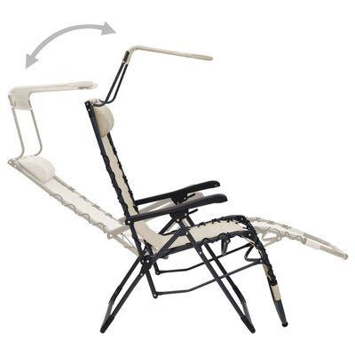 vidaXL Chaises pliables de terrasse lot de 2 Textilène Crème