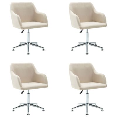 vidaXL Chaises pivotantes à manger lot de 4 crème tissu