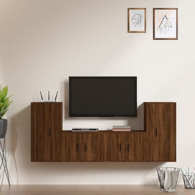 vidaXL Ensemble de meubles TV 4 pcs Chêne marron Bois d'ingénierie