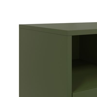 vidaXL Meuble TV vert olive 100,5x39x43,5 cm acier