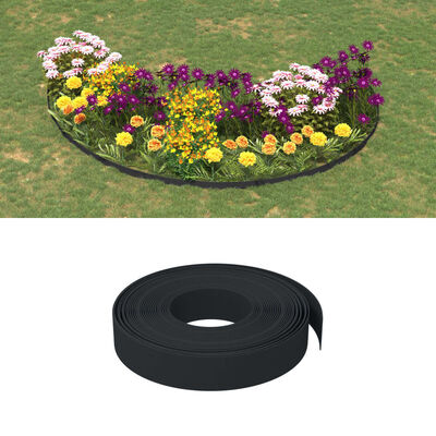 vidaXL Bordures de jardin 4 pcs noir 10 m 10 cm polyéthylène