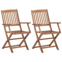 vidaXL Chaises pliables d'extérieur 2 pcs Bois d'acacia solide