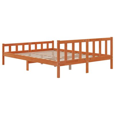 vidaXL Cadre de lit sans matelas cire marron 150x200cm bois pin massif