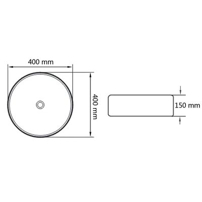 vidaXL Lavabo ronde Céramique Blanc 40 x 15 cm