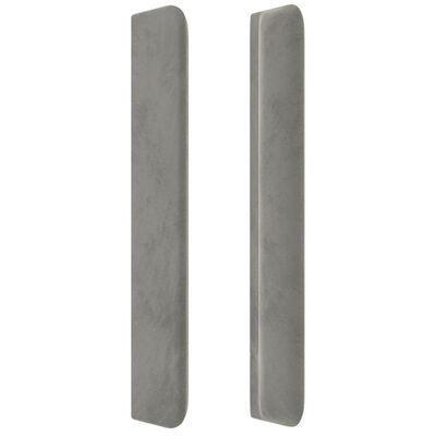 vidaXL Tête de lit avec oreilles Gris clair 103x16x118/128 cm Velours