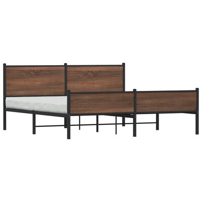 vidaXL Cadre de lit en métal sans matelas chêne marron 183x213 cm