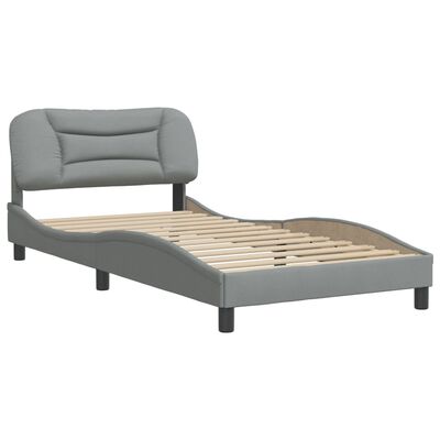 vidaXL Cadre de lit sans matelas gris clair 100x200 cm tissu