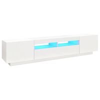 vidaXL Meuble TV avec lumières LED Blanc 200x35x40 cm