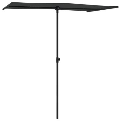 vidaXL Parasol de jardin avec mât en aluminium 180x110 cm Noir