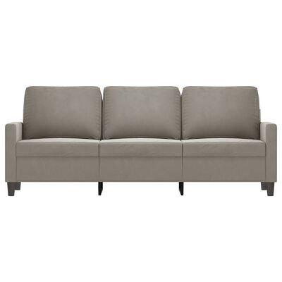 vidaXL Canapé à 3 places Gris clair 180 cm Velours