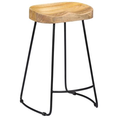 vidaXL Tabourets de bar Gavin lot de 2 bois de manguier massif