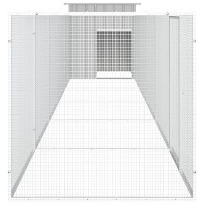 vidaXL Cage pour poules Gris 600x91x100 cm Acier galvanisé