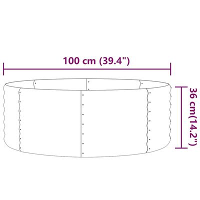 vidaXL Lit surélevé de jardin Acier enduit de poudre 100x100x36cm gris