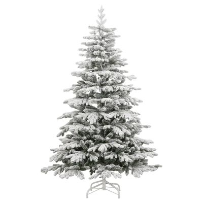 vidaXL Sapin de Noël artificiel à charnières avec neige floquée 180 cm