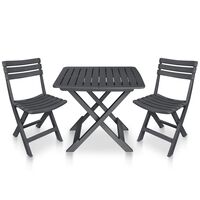 vidaXL Mobilier de bistro pliable 3 pcs Plastique Anthracite