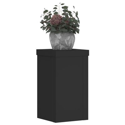 vidaXL Supports pour plantes 2 pcs noir 10x10x18 cm bois d'ingénierie