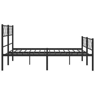 vidaXL Cadre de lit métal sans matelas avec pied de lit noir 120x200cm