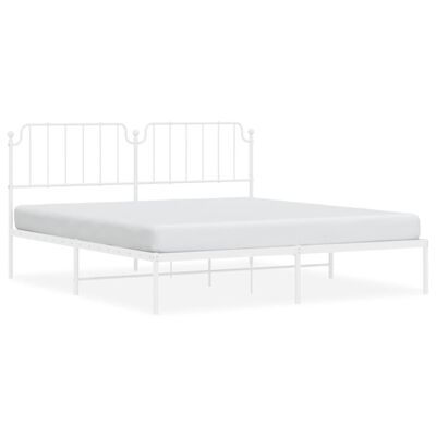 vidaXL Cadre de lit métal sans matelas et tête de lit blanc 180x200 cm