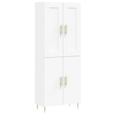 vidaXL Buffet haut Blanc 69,5x34x180 cm Bois d'ingénierie