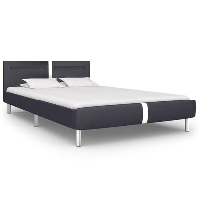 vidaXL Cadre de lit avec LED sans matelas noir 140x200 cm similicuir