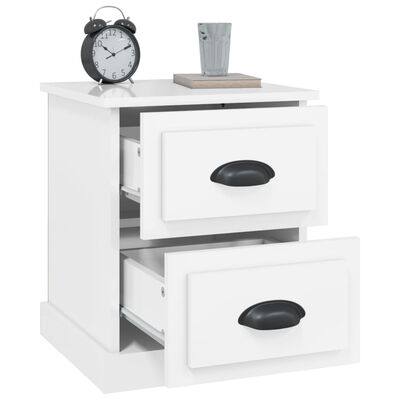 vidaXL Tables de chevet 2 pcs blanc brillant 39x39x47,5 cm