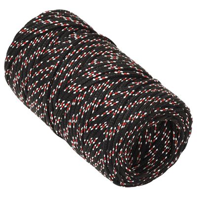 vidaXL Corde de bateau Noir 2 mm 100 m Polypropylène