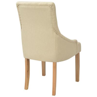 vidaXL Chaises à manger lot de 4 crème tissu