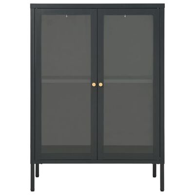 vidaXL Buffet Anthracite 75x35x105 cm Acier et verre