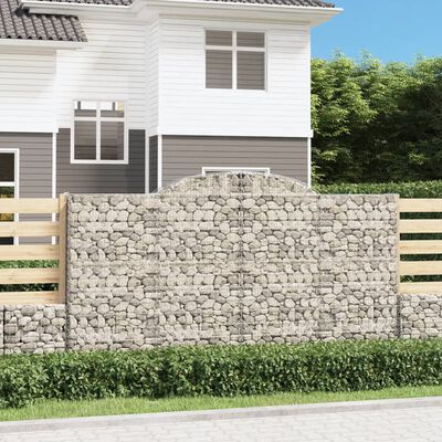 vidaXL Paniers à gabions arqués 4 pcs 300x50x160/180 cm fer galvanisé