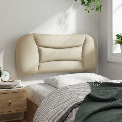 vidaXL Coussin de tête de lit crème 80 cm tissu