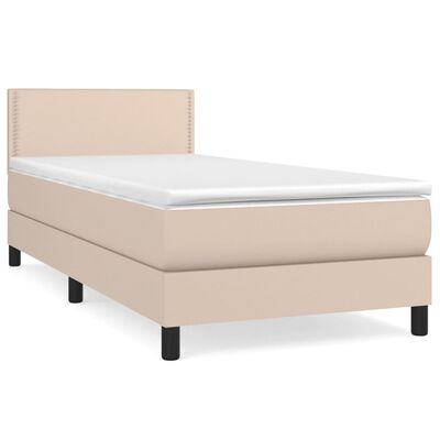 vidaXL Sommier à lattes de lit avec matelas Cappuccino 90x190 cm