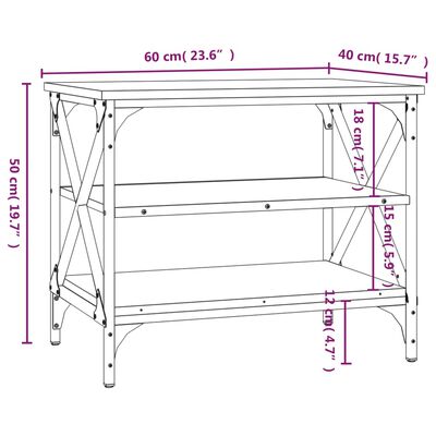 vidaXL Meuble TV Noir 60x40x50 cm Bois d'ingénierie