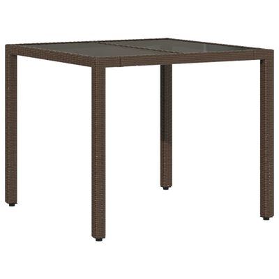 vidaXL Ensemble à manger de jardin et coussins 3pcs marron rotin verre