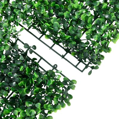  vidaXL Clôture à feuilles d'arbustes artificiels 24 pcs Vert 40x60 cm