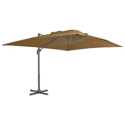 vidaXL Parasol de jardin avec base portable taupe