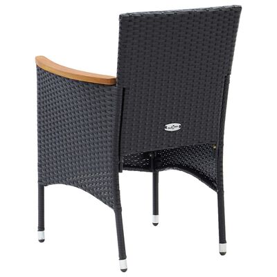 vidaXL Chaises à manger de jardin lot de 4 Résine tressée Noir