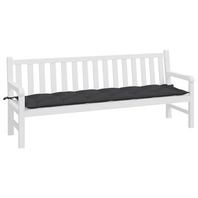 vidaXL Coussin de banc de jardin noir 200x50x7 cm tissu oxford