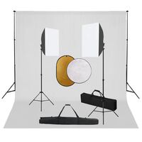 vidaXL Kit de studio photo boîtes à lumière toile de fond réflecteur